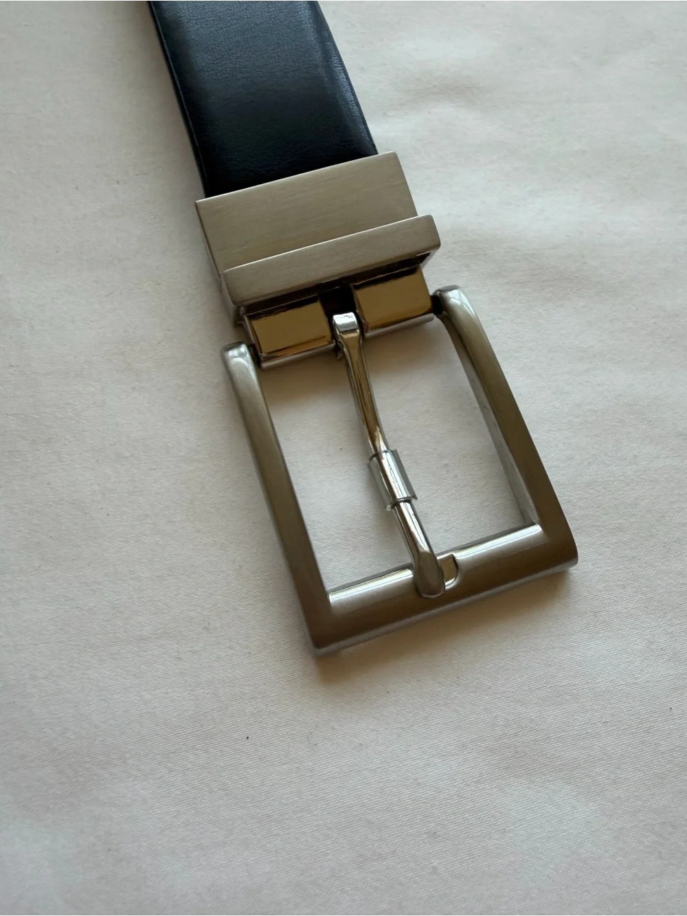 Men's Black Dress Belt With Silver Buckle Unbranded Size 40